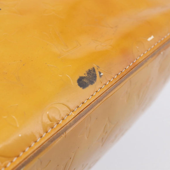 LOUIS VUITTON Monogram Vernis Houston Hand Bag Beige M91004 LV Auth bs37344