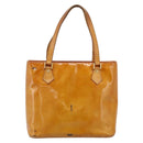 LOUIS VUITTON Monogram Vernis Houston Hand Bag Beige M91004 LV Auth bs37344-2