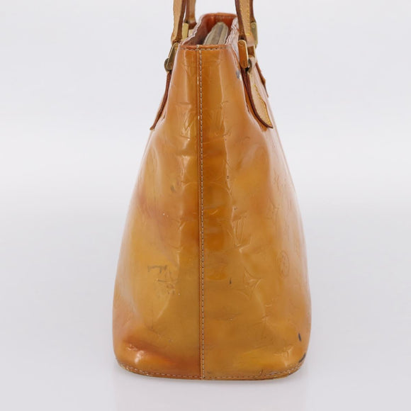 LOUIS VUITTON Monogram Vernis Houston Hand Bag Beige M91004 LV Auth bs37344