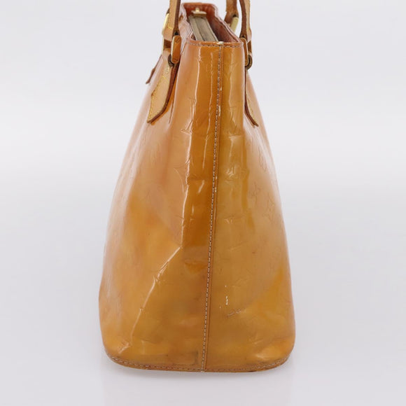 LOUIS VUITTON Monogram Vernis Houston Hand Bag Beige M91004 LV Auth bs37344