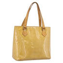 LOUIS VUITTON Monogram Vernis Houston Hand Bag Beige M91004 LV Auth bs37348-1