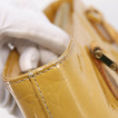 LOUIS VUITTON Monogram Vernis Houston Hand Bag Beige M91004 LV Auth bs37348-9