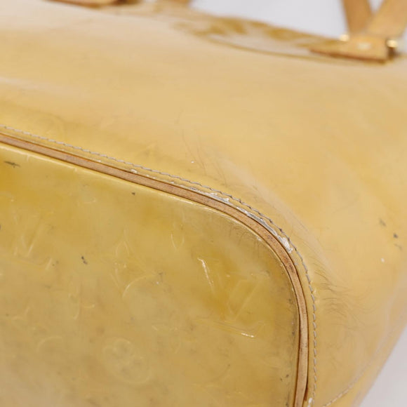 LOUIS VUITTON Monogram Vernis Houston Hand Bag Beige M91004 LV Auth bs37348