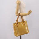 LOUIS VUITTON Monogram Vernis Houston Hand Bag Beige M91004 LV Auth bs37348-28