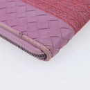 BOTTEGA VENETA INTRECCIATO Long Wallet Leather Purple Auth bs37355-11