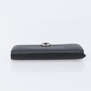 BVLGARI Long Wallet Leather 2 Set Black Auth bs37356-14