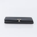 BVLGARI Long Wallet Leather 2 Set Black Auth bs37356-15