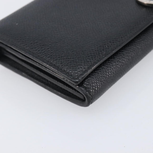BVLGARI Long Wallet Leather 2 Set Black Auth bs37356