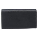 BVLGARI Long Wallet Leather 2 Set Black Auth bs37356-3