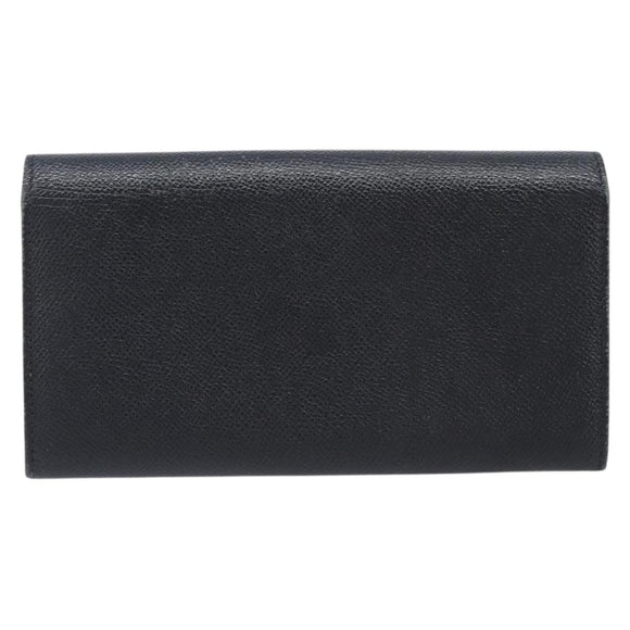 BVLGARI Long Wallet Leather 2 Set Black Auth bs37356