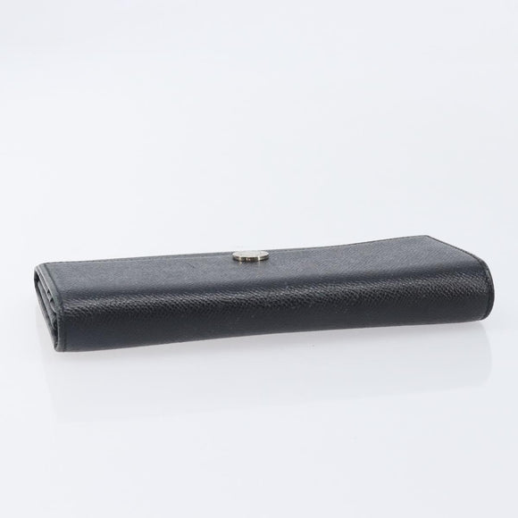 BVLGARI Long Wallet Leather 2 Set Black Auth bs37356