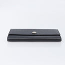 BVLGARI Long Wallet Leather 2 Set Black Auth bs37356-6