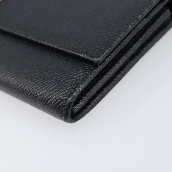 BVLGARI Long Wallet Leather 2 Set Black Auth bs37356