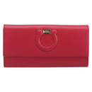 Salvatore Ferragamo Gancini Long Wallet Leather Pink Gold Auth bs37358V-2