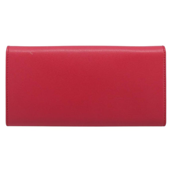 Salvatore Ferragamo Gancini Long Wallet Leather Pink Gold Auth bs37358V