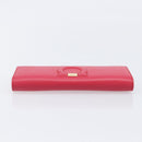 Salvatore Ferragamo Gancini Long Wallet Leather Pink Gold Auth bs37358V-7