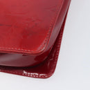 LOUIS VUITTON Monogram Vernis Motto Accessory Pouch Red M91137 LV Auth bs37359-19