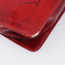 LOUIS VUITTON Monogram Vernis Motto Accessory Pouch Red M91137 LV Auth bs37359-20