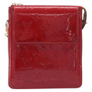 LOUIS VUITTON Monogram Vernis Motto Accessory Pouch Red M91137 LV Auth bs37359-13