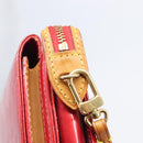 LOUIS VUITTON Monogram Vernis Motto Accessory Pouch Red M91137 LV Auth bs37359-23