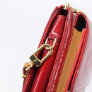 LOUIS VUITTON Monogram Vernis Motto Accessory Pouch Red M91137 LV Auth bs37359-24