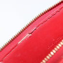 LOUIS VUITTON Monogram Vernis Motto Accessory Pouch Red M91137 LV Auth bs37359-26