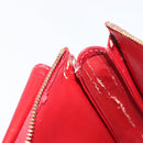 LOUIS VUITTON Monogram Vernis Motto Accessory Pouch Red M91137 LV Auth bs37359-11