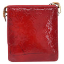 LOUIS VUITTON Monogram Vernis Motto Accessory Pouch Red M91137 LV Auth bs37359-2