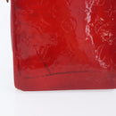 LOUIS VUITTON Monogram Vernis Motto Accessory Pouch Red M91137 LV Auth bs37359-3