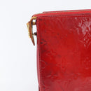 LOUIS VUITTON Monogram Vernis Motto Accessory Pouch Red M91137 LV Auth bs37359-4