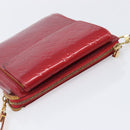 LOUIS VUITTON Monogram Vernis Motto Accessory Pouch Red M91137 LV Auth bs37359-14