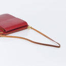 LOUIS VUITTON Monogram Vernis Motto Accessory Pouch Red M91137 LV Auth bs37359-8