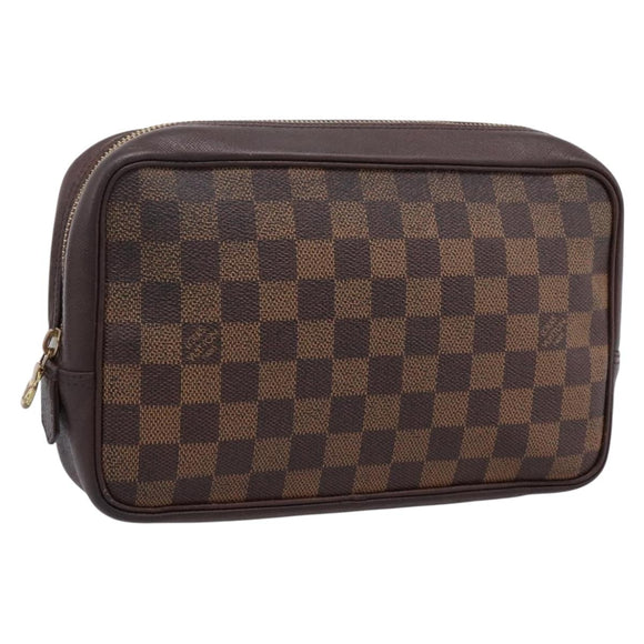 LOUIS VUITTON Damier Ebene Trousse Toilette 25 Clutch Bag N47624 LV Auth bs37362