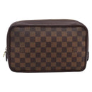 LOUIS VUITTON Damier Ebene Trousse Toilette 25 Clutch Bag N47624 LV Auth bs37362-2