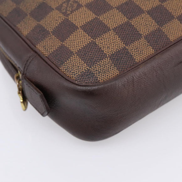 LOUIS VUITTON Damier Ebene Trousse Toilette 25 Clutch Bag N47624 LV Auth bs37362