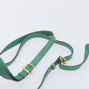 CELINE Backpack Leather Green Gold Auth bs37368-15