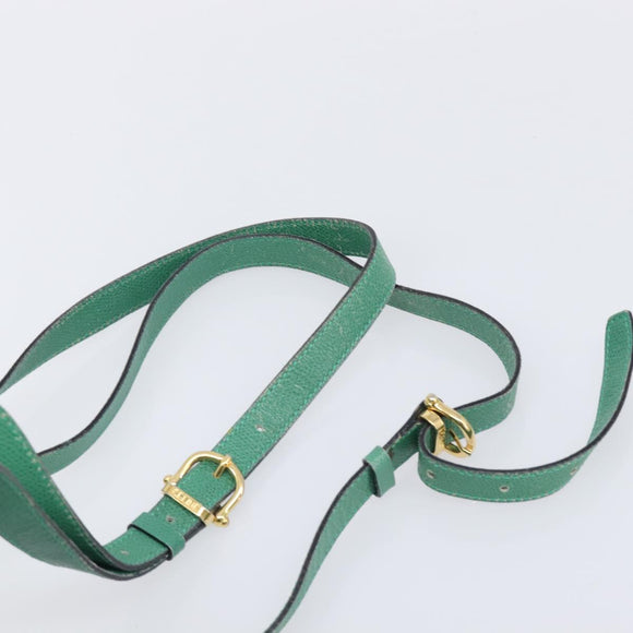 CELINE Backpack Leather Green Gold Auth bs37368