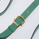 CELINE Backpack Leather Green Gold Auth bs37368-16