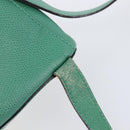 CELINE Backpack Leather Green Gold Auth bs37368-10