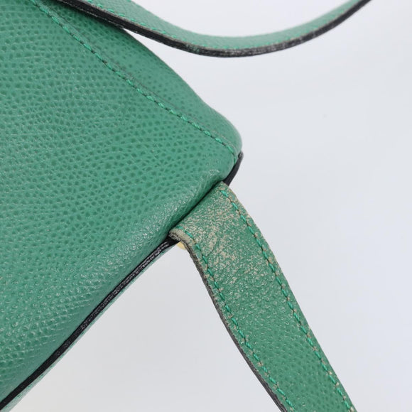 CELINE Backpack Leather Green Gold Auth bs37368