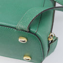 CELINE Backpack Leather Green Gold Auth bs37368-19