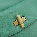 CELINE Backpack Leather Green Gold Auth bs37368-21