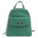 CELINE Backpack Leather Green Gold Auth bs37368-13