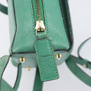 CELINE Backpack Leather Green Gold Auth bs37368-22
