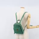 CELINE Backpack Leather Green Gold Auth bs37368-28