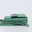 CELINE Backpack Leather Green Gold Auth bs37368-4