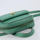 CELINE Backpack Leather Green Gold Auth bs37368-6