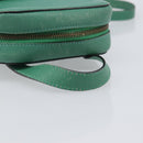 CELINE Backpack Leather Green Gold Auth bs37368-7