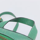 CELINE Backpack Leather Green Gold Auth bs37368-14