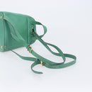 CELINE Backpack Leather Green Gold Auth bs37368-8